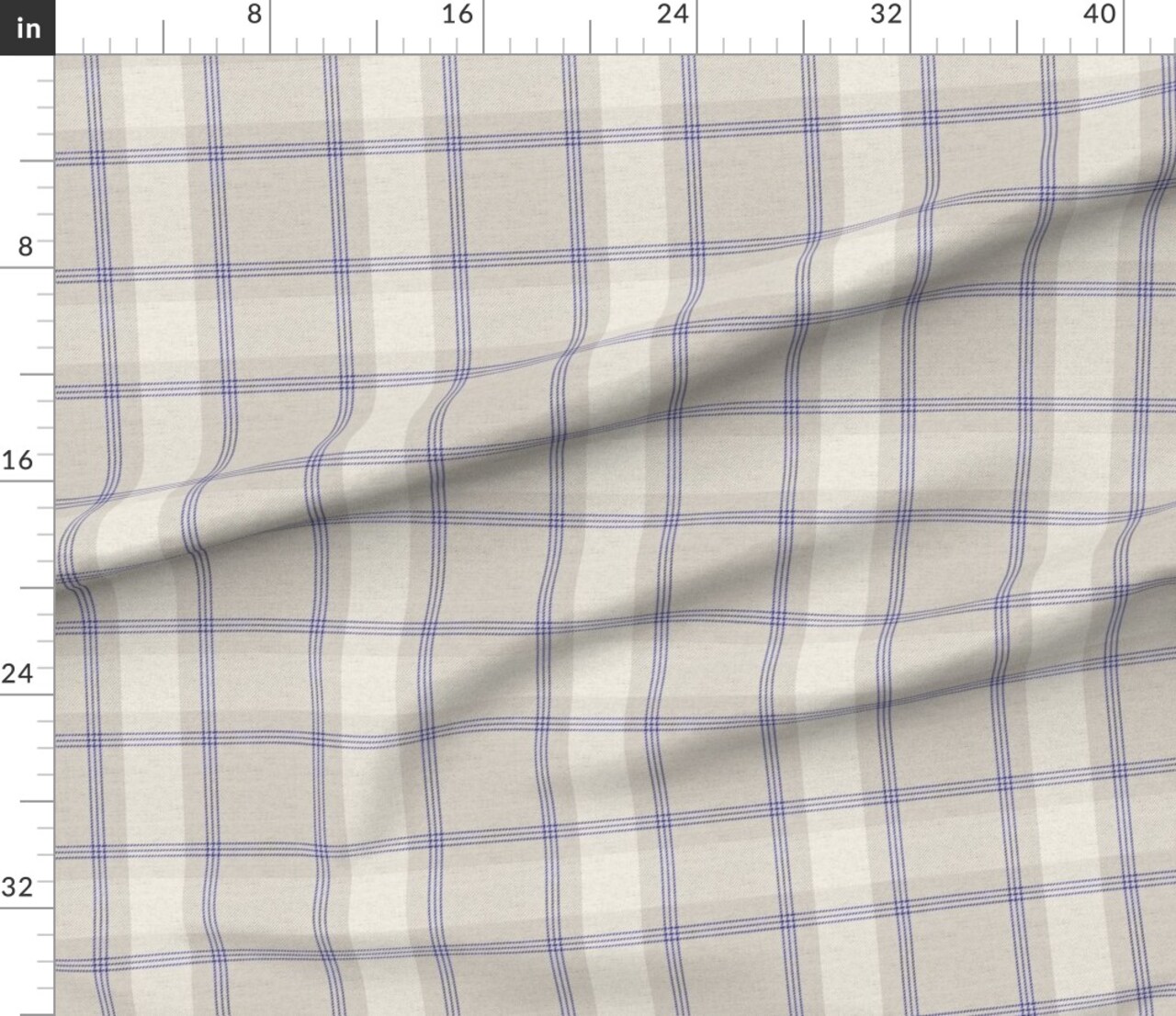Classic Tartan Vintage Style Traditional Beige Brown Blue Soft Custom Printed Fabric by Spoonflower Various Fabrics by the Yard or Fat Quarter